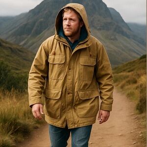 80s LL BEAN BAXTER STATE PARKA HOODED UTILITY JACKET RAIN PROOF LIGHTWEIGHT SZ M